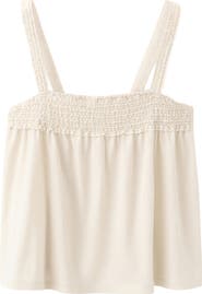 MANGO Terry Cotton Smocked Top