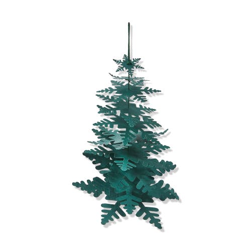 Tag Dark Green Paper Snowflake Tree Holiday Decor Sculpture In Green