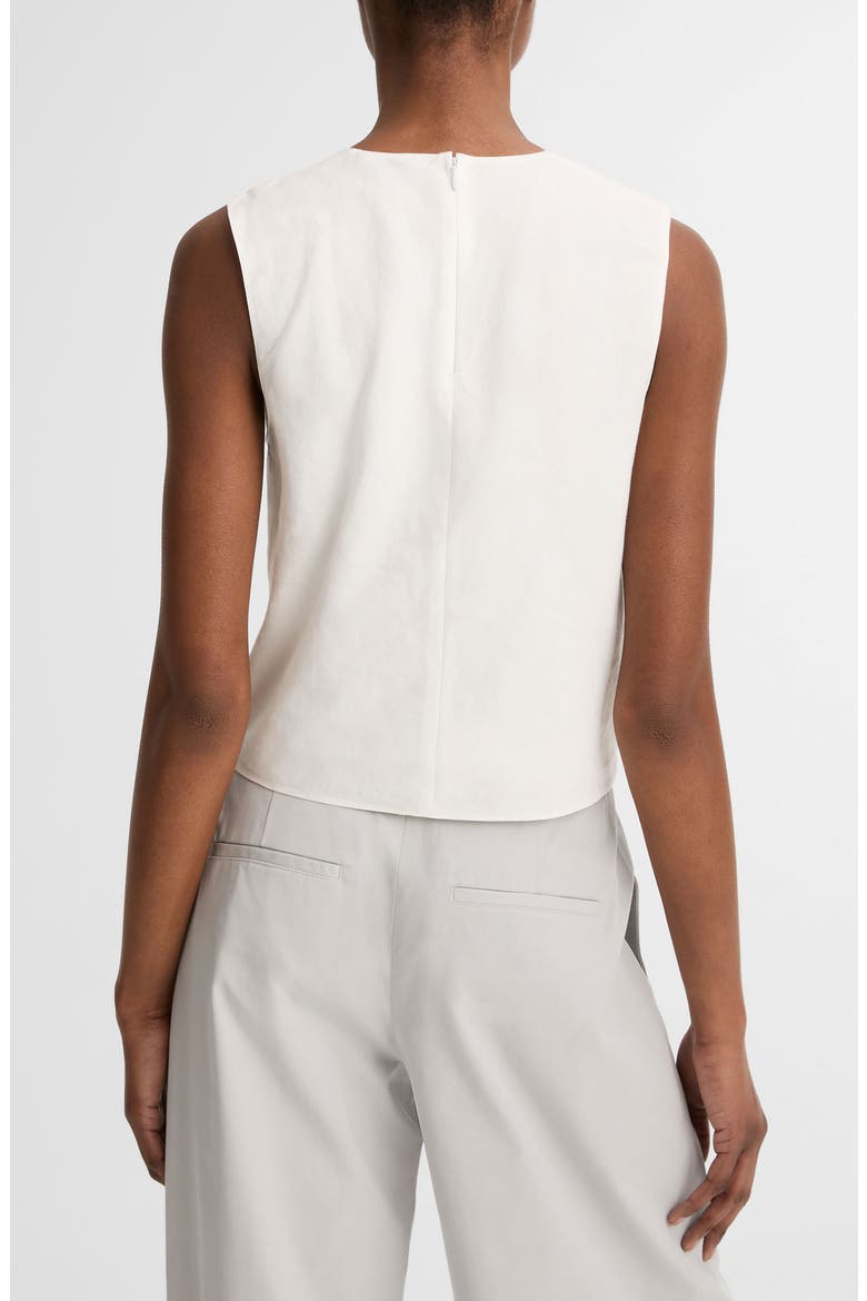 Sleeveless Crop Cotton & Modal Top, Alternate, color, OPTIC WHITE