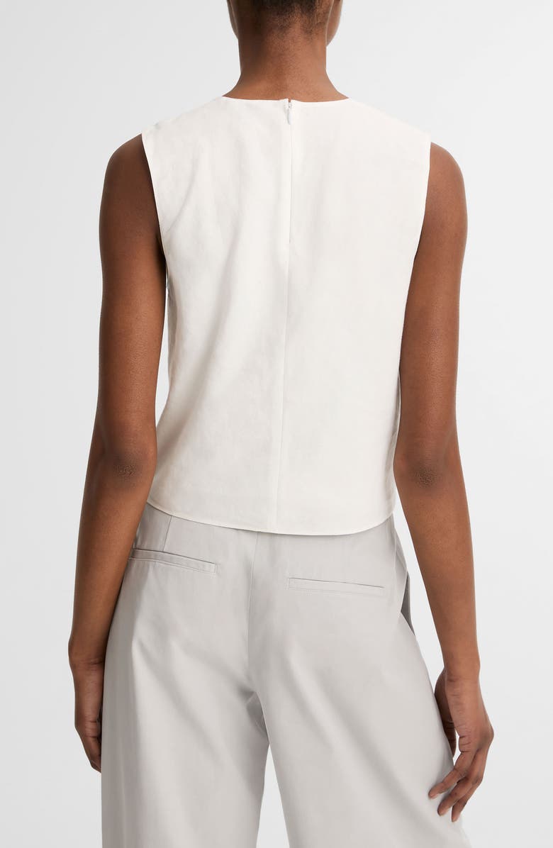 Vince Sleeveless Crop Cotton & Modal Top, Alternate, color, Optic White