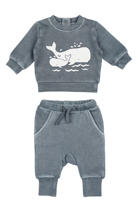 Organic Cotton Fleece Graphic Sweatshirt & Joggers Set (Baby)