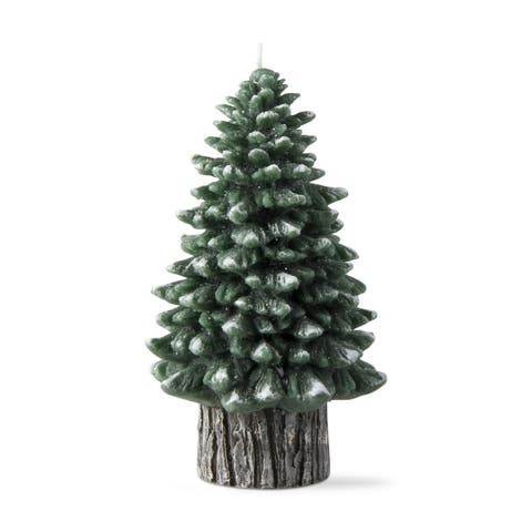 Spruce Large Rustic Hunter Green Pillar Candle Christmas Decor