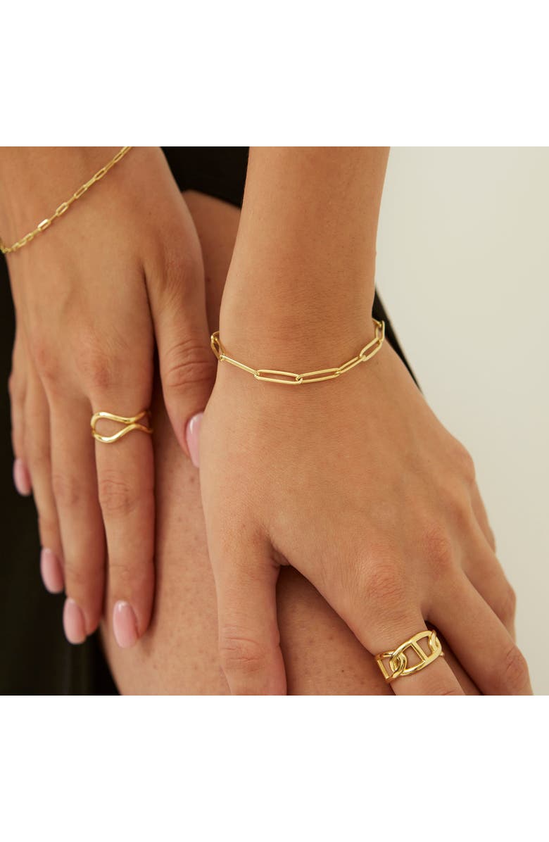 Spero London Wavy Lines Sterling Silver Wave Ring, Alternate, color, Gold