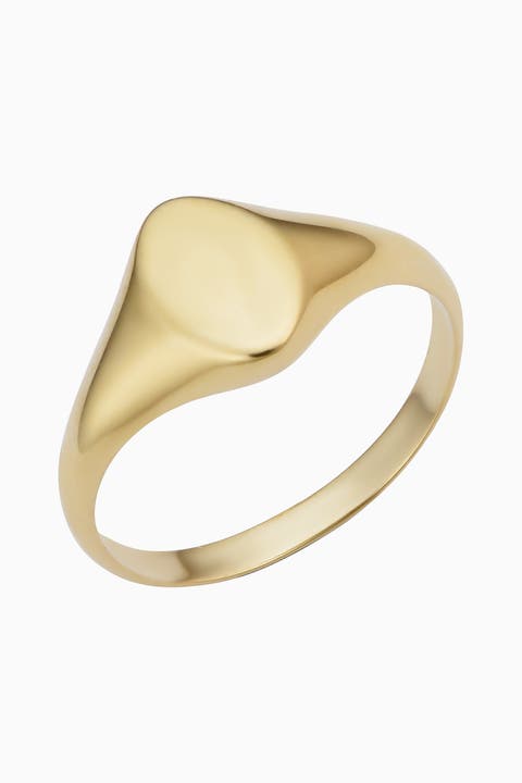 14K Yellow Gold Florence Oval Signet Ring