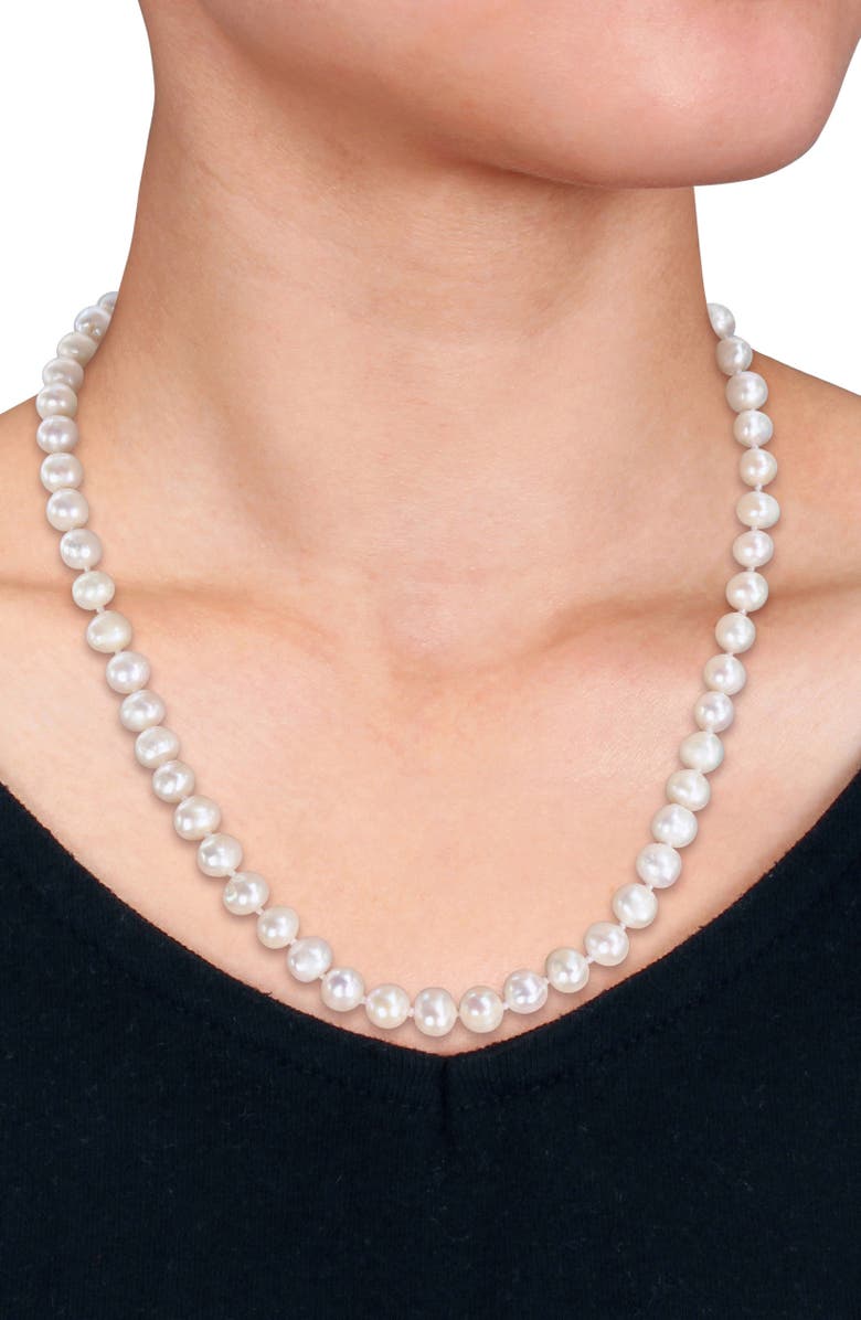 DELMAR 8-9mm Cultured Freshwater Pearl Necklace, Alternate, color, White