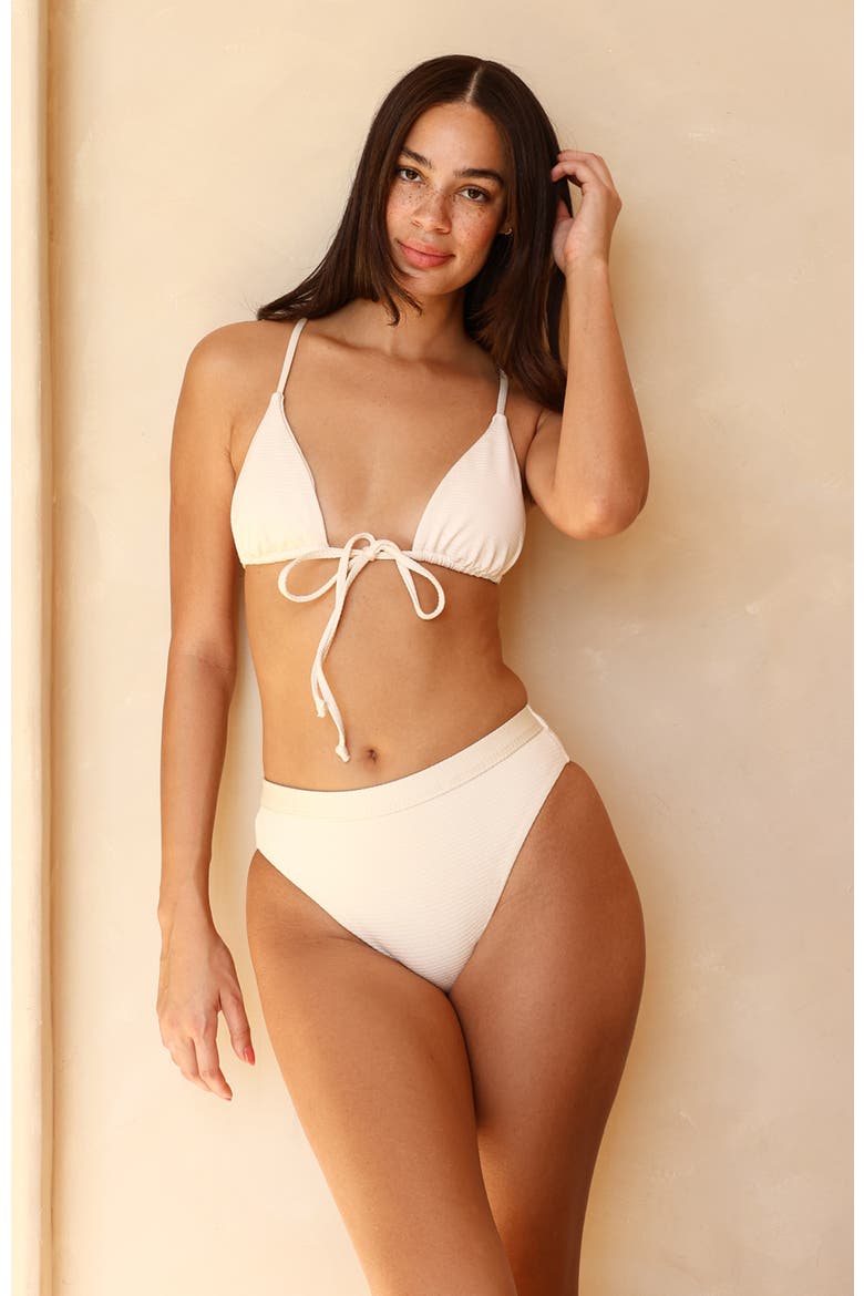 Ultra High Waist Cheeky Bikini Bottom, Alternate, color, Dove