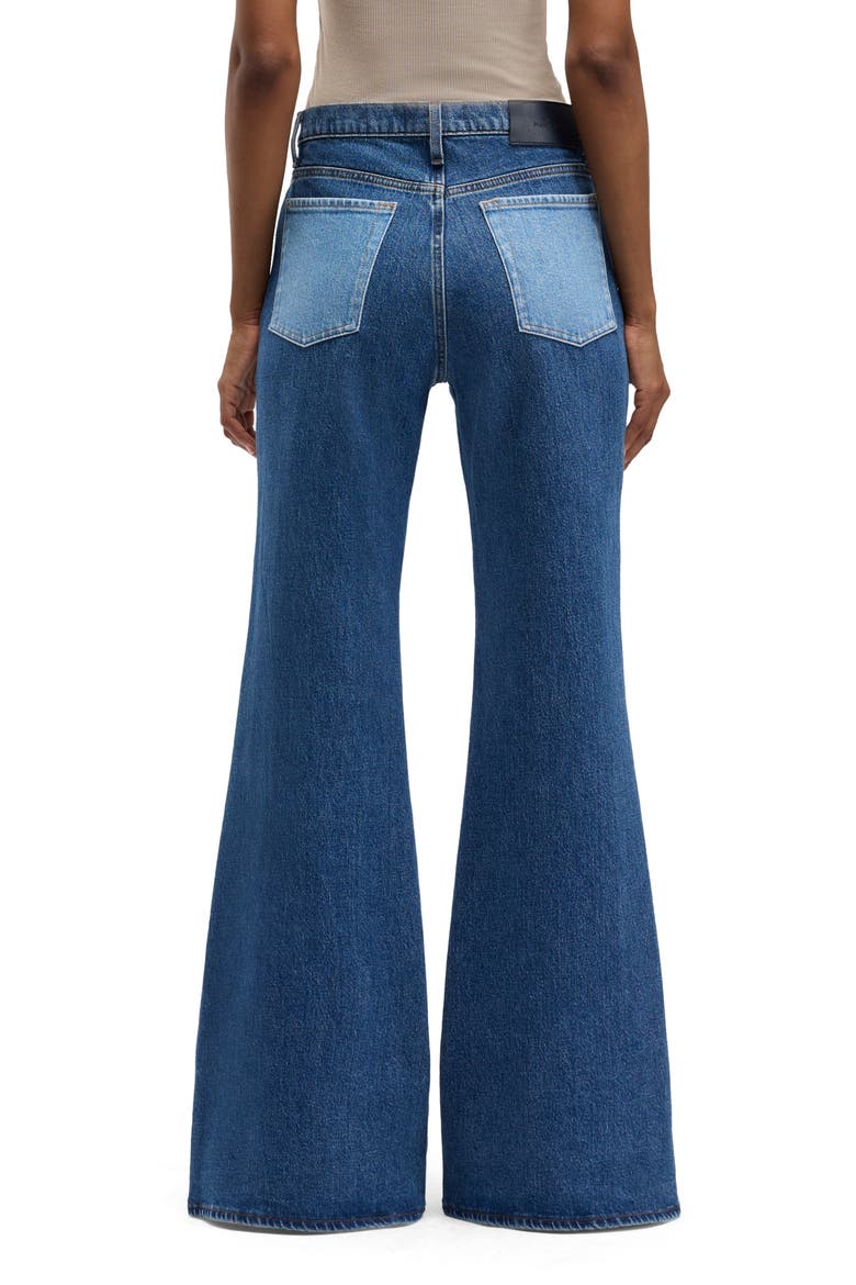 Retro Two Tone High Waist Flare Wide Leg Jeans, Alternate, color, JOKER