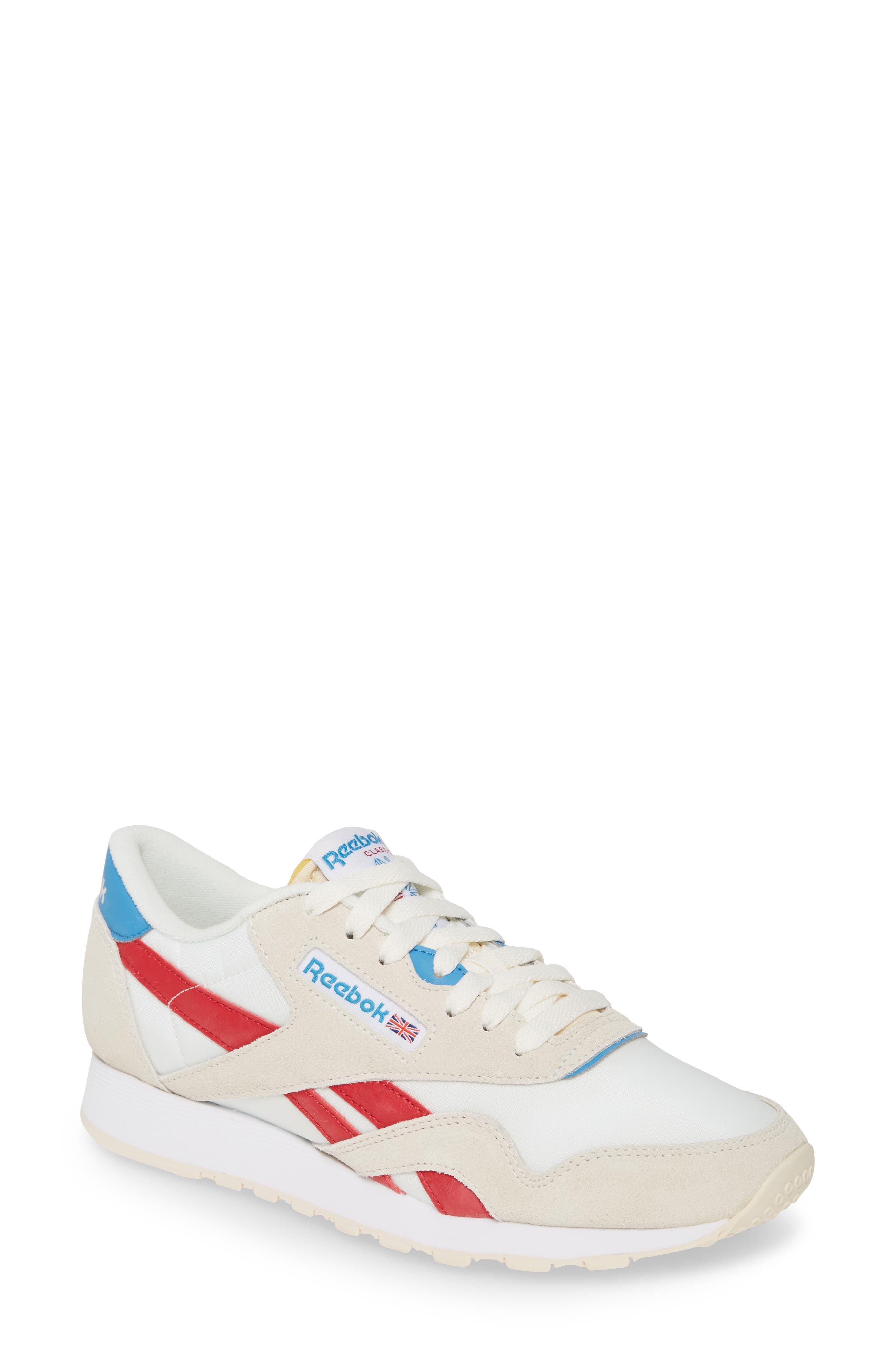 Classic Nylon Sneaker, Main, color, CHALK/ SCARLET/ CYAN/ WHITE