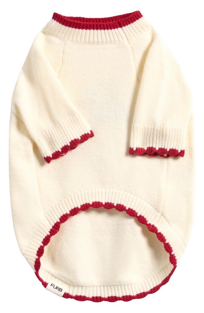 Furb Strawberry Fields Pet Sweater, Alternate, color, Red/Ivory