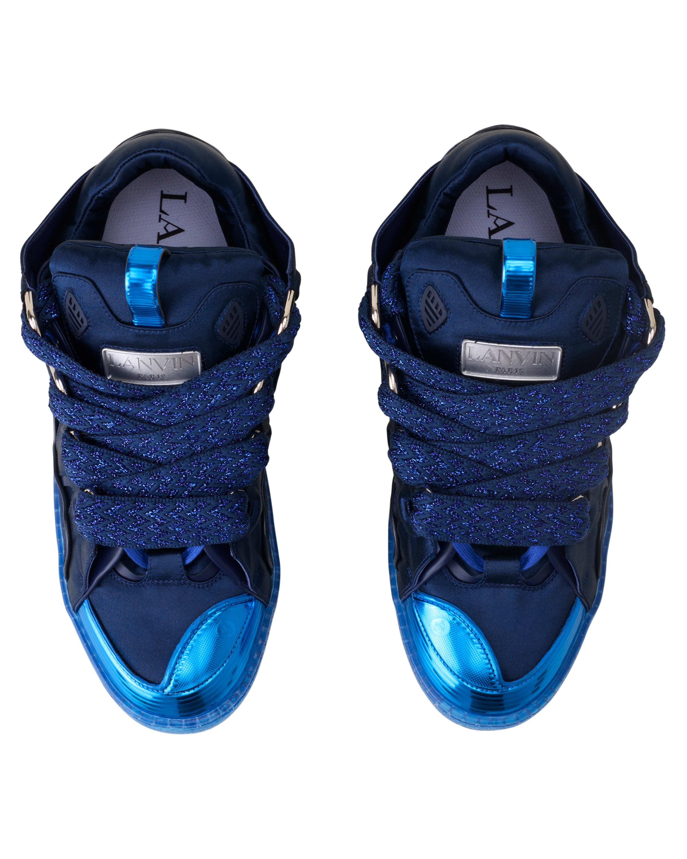 Curb Sneakers In Satin, Alternate, color, Blue