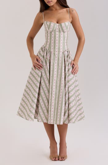 Mya Corset Sleeveless Midi Dress