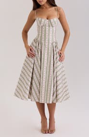 HOUSE OF CB Mya Corset Sleeveless Midi Dress