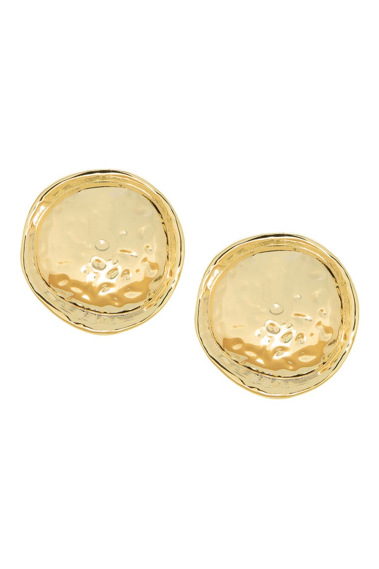 Hazel Textured Oval Earrings, Main, color, GOLD