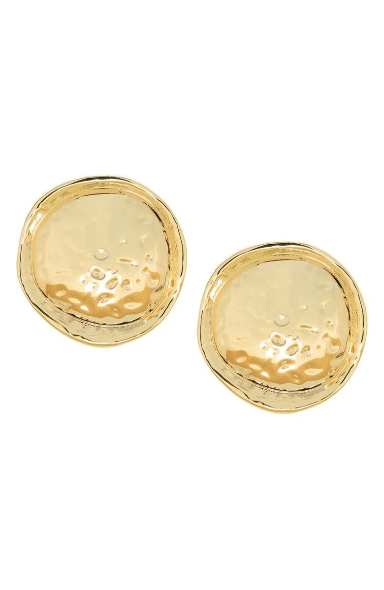 MARLYN SCHIFF Hazel Textured Oval Earrings, Main, color, Gold