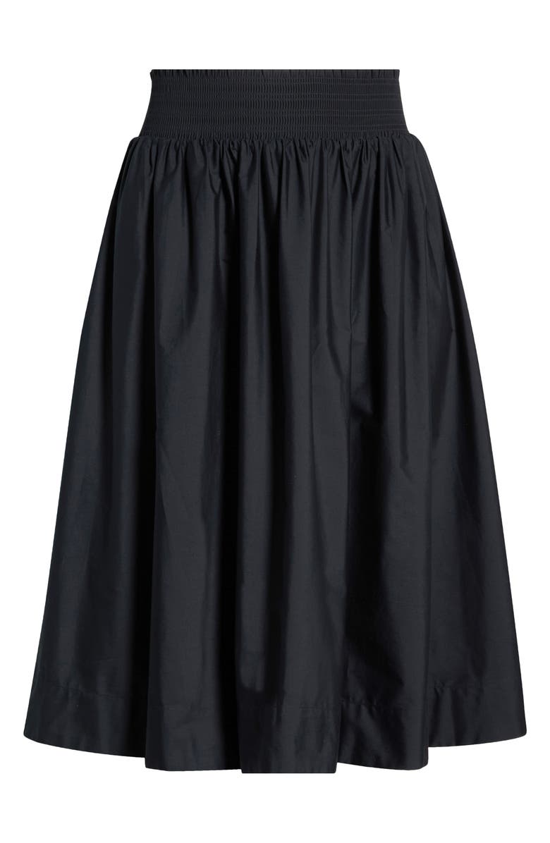 Nordstrom Smocked Waist Pleated Midi Skirt, Alternate, color, Black