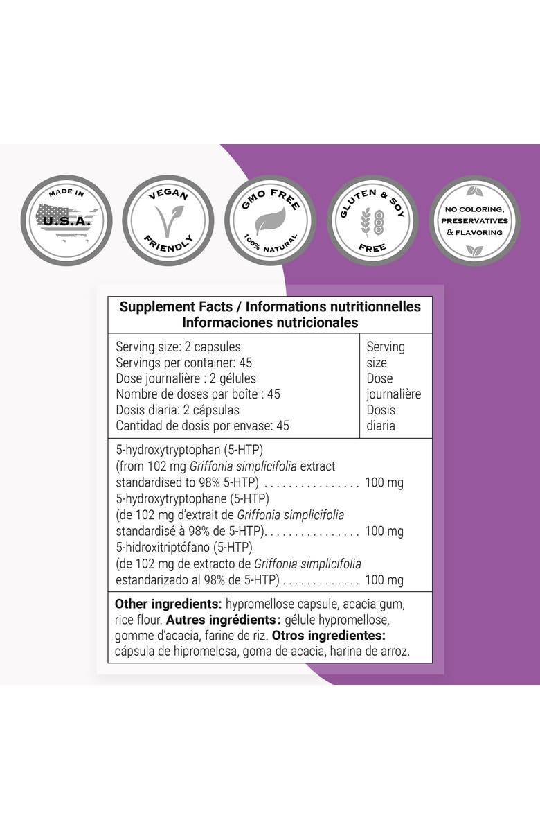 SuperSmart 5-HTP 100mg Per Day, Alternate, color, NO COLOR