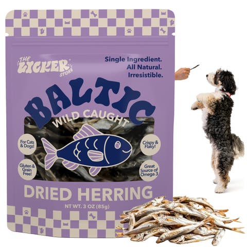 Gluten and Grain-Free Omega-3 Single Ingredient Crunchy Dried Fish Treats for Dogs, 3oz Bag