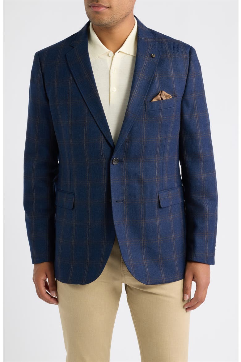 Townsend Wool Sport Coat, Main, color, NAVY BROWN PLAID