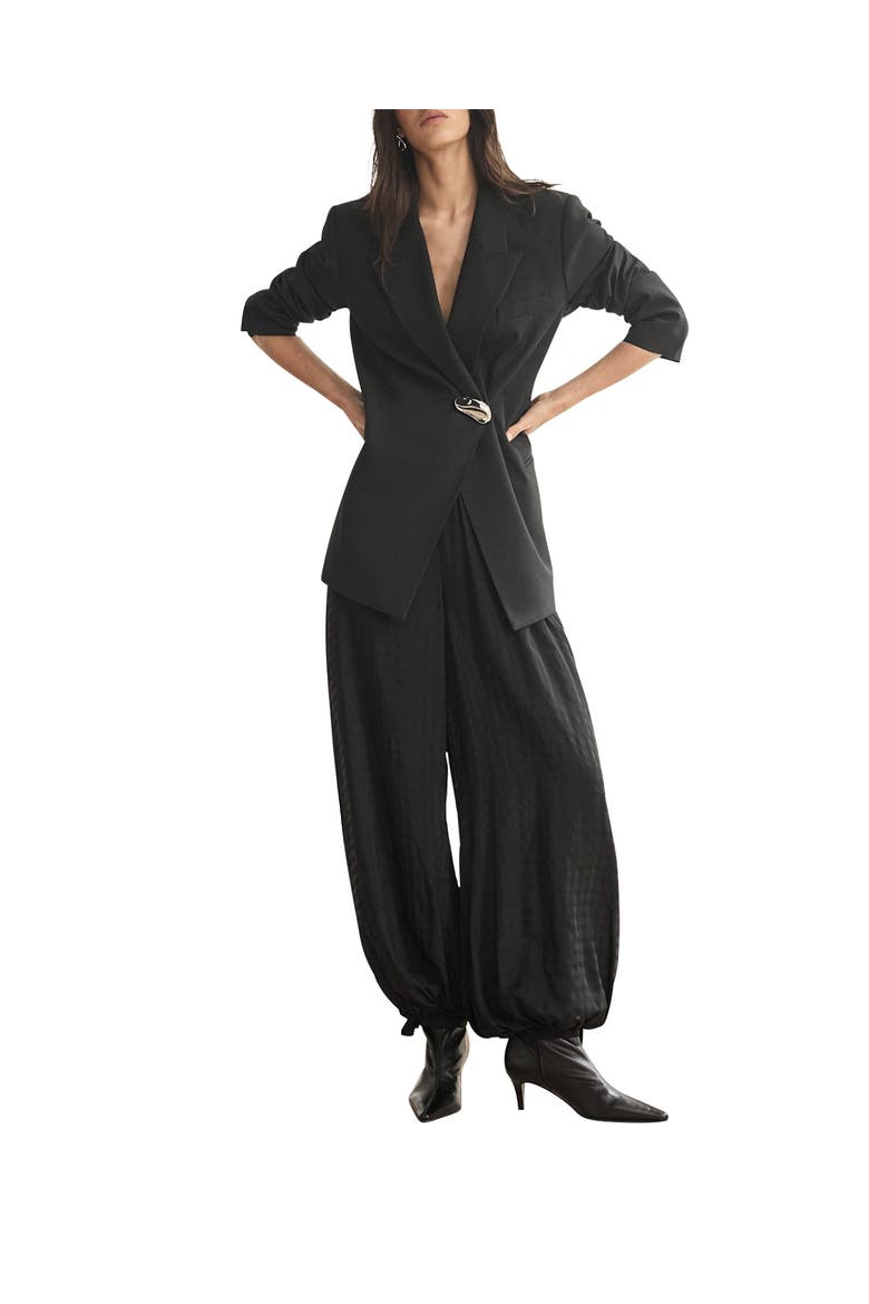 Checked Soft Balloon Trousers, Alternate, color, Black