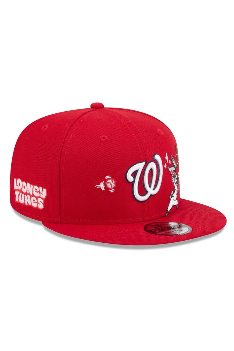 Men's New Era Red Washington Nationals Looney Tunes Bugs Bunny 9FIFTY Snapback Hat, Main, color, Red