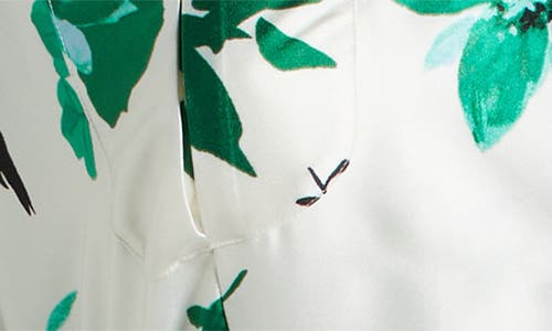 Tahari Asl Floral Midi Shirtdress In Ivory Multi