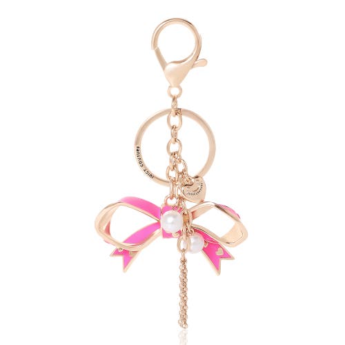 Juicy Couture Bow Charm Gold Keychain In Gold