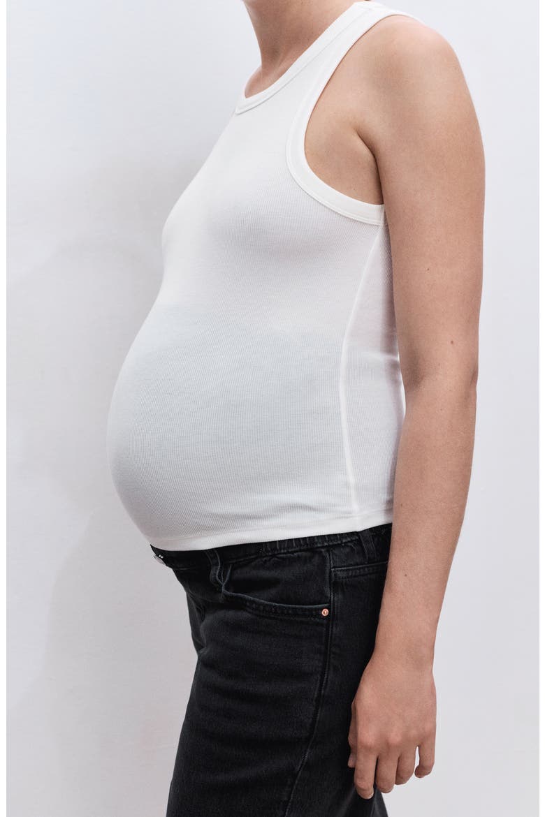 Over the Bump Raw Hem Wide Leg Maternity Jeans, Alternate, color, BLACK DENIM