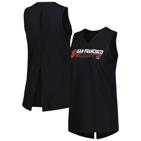 Women's Levelwear  Black San Francisco Giants Paisley Chase V-Neck Tank Top