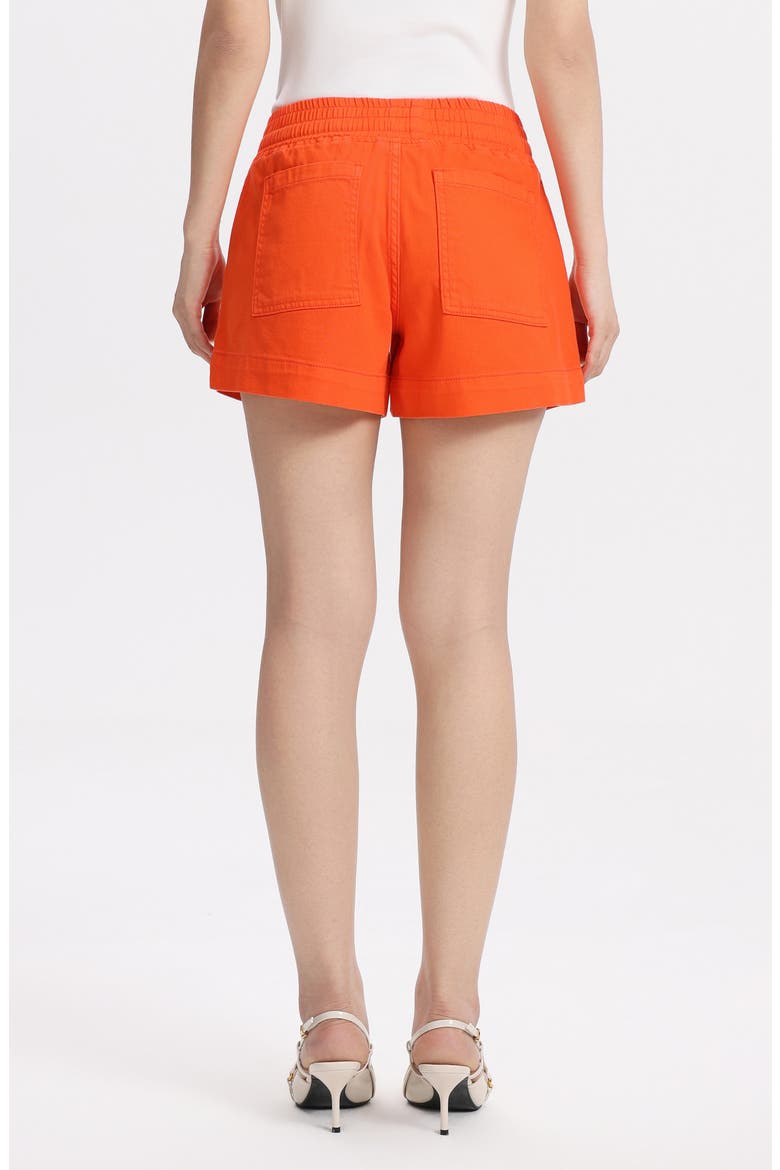 High Waist Drawstring Denim Shorts, Alternate, color, SERAPH