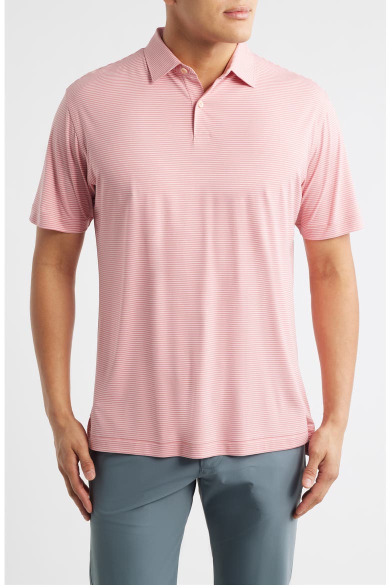 Stripe Featherweight Performance Polo, Main, color, VENETIAN PINK
