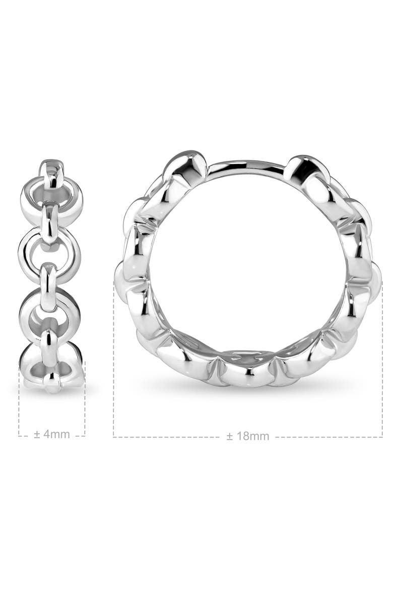 Cable Link Hoop Earrings in Rhodium Plated Sterling Silver, Alternate, color, Silver