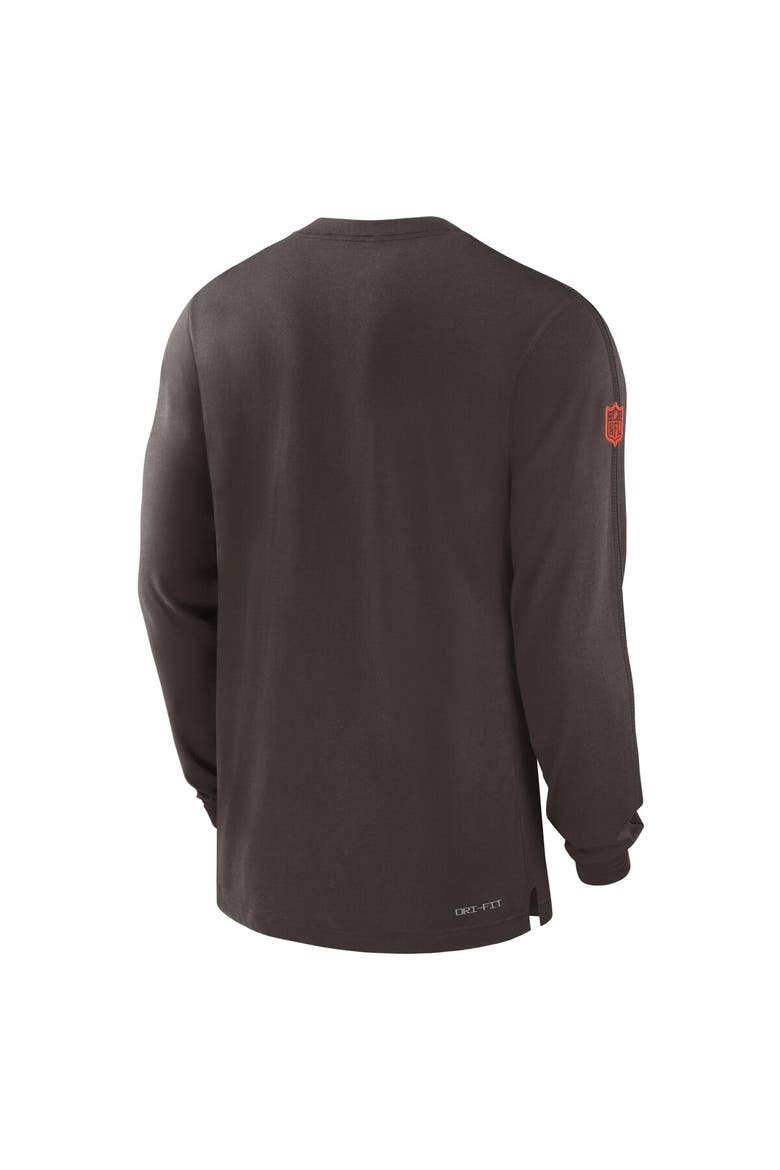Men's Nike Brown Cleveland Browns Sideline Player Performance Long Sleeve T-Shirt, Alternate, color, Brown