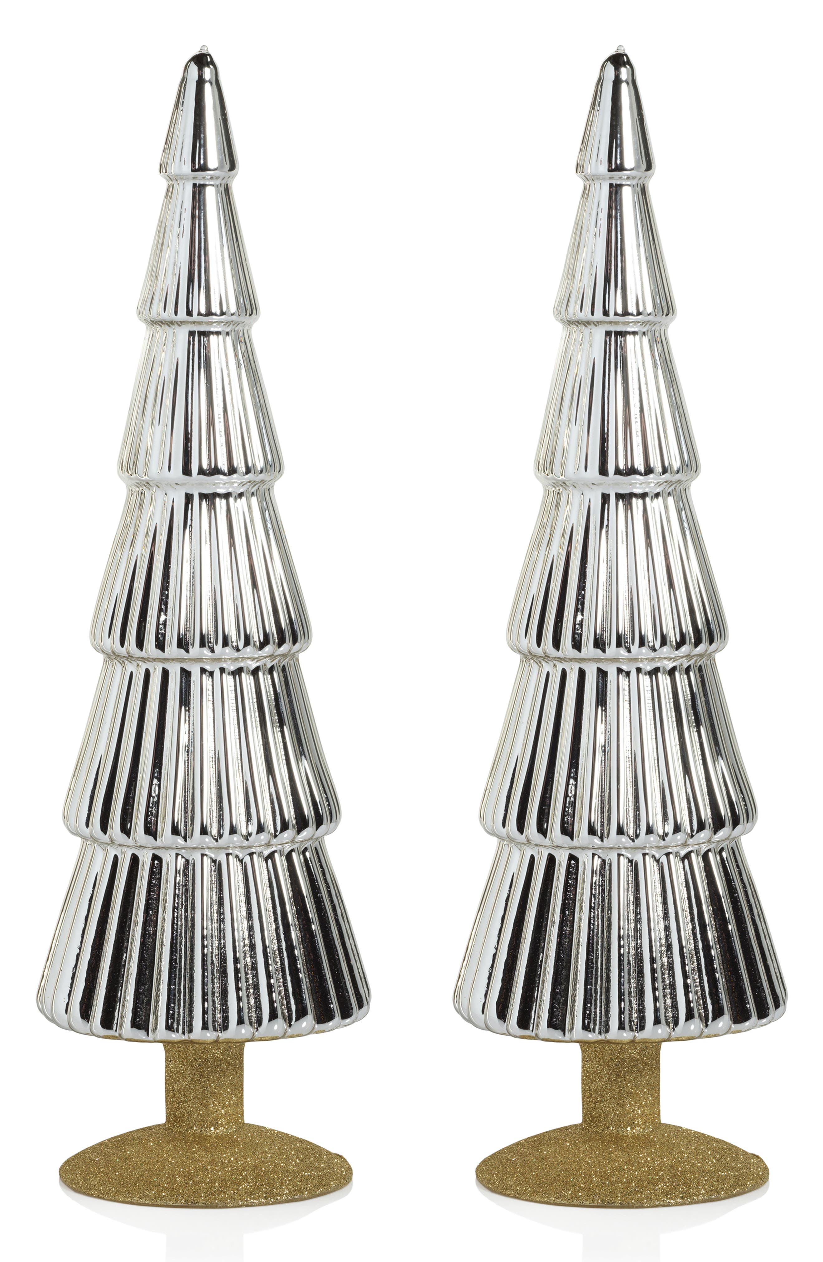 Zodax Set of 2 Dembe Glass Tree Figurines