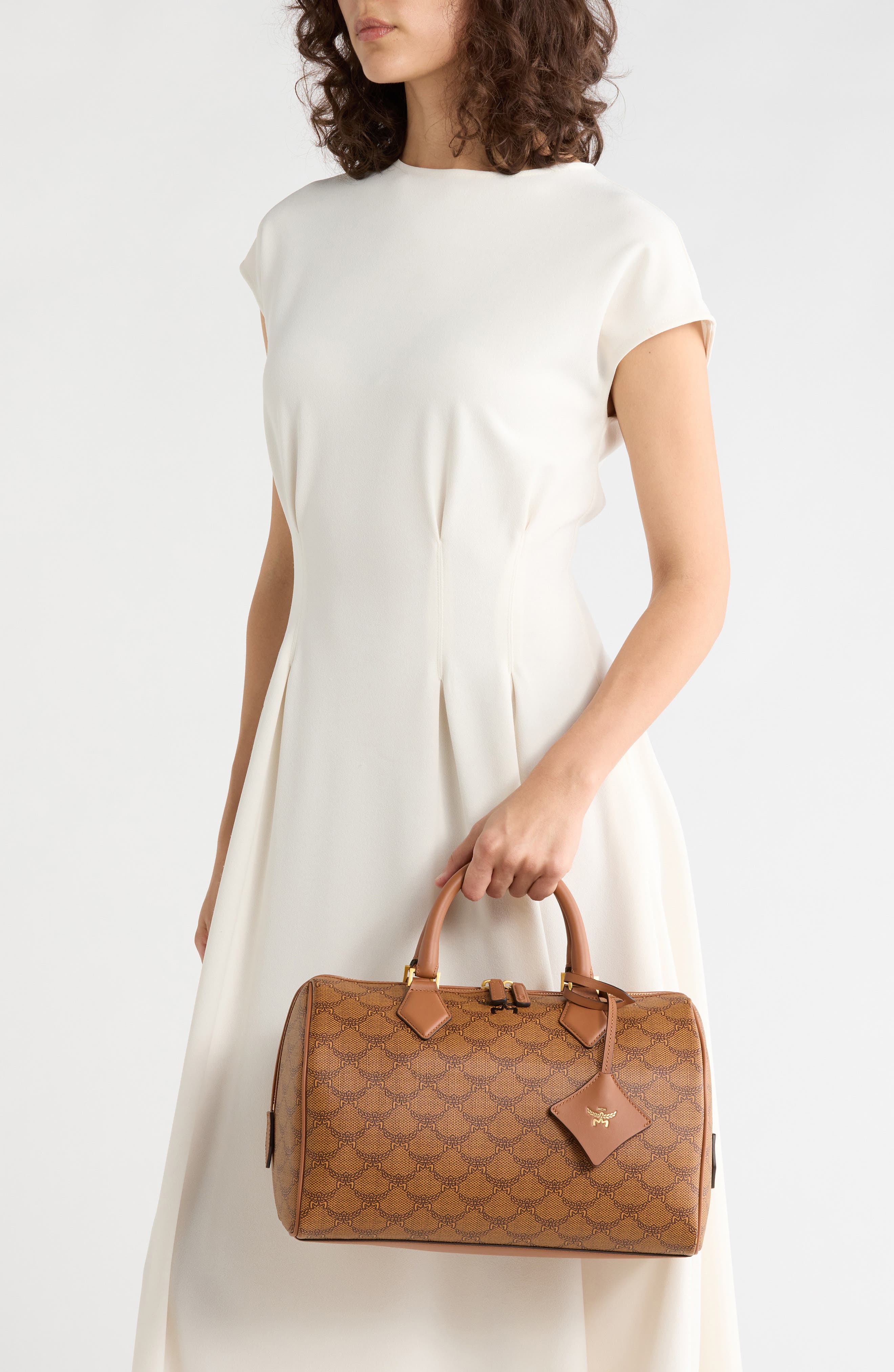 Ella Medium Boston Bag, Alternate, color, COGNAC