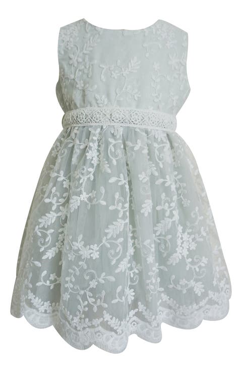 Kids' Embroidered Mesh Overlay Party Dress (Toddler & Little Kid)