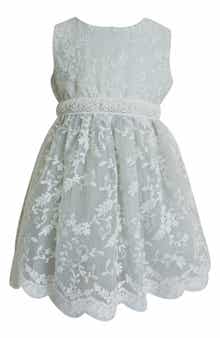 Popatu Kids' Embroidered Mesh Overlay Party Dress