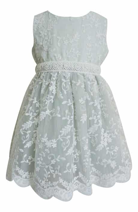Popatu Kids' Embroidered Mesh Overlay Party Dress