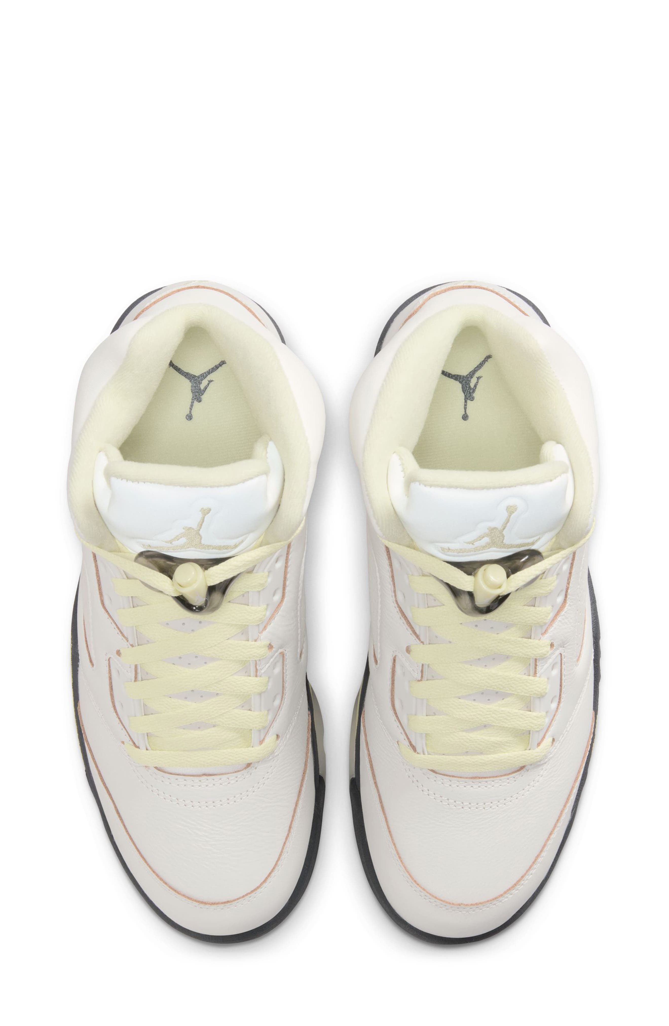 Air Jordan 5 Retro Sneaker, Alternate, color, SAIL/ LUMINOUS GREEN