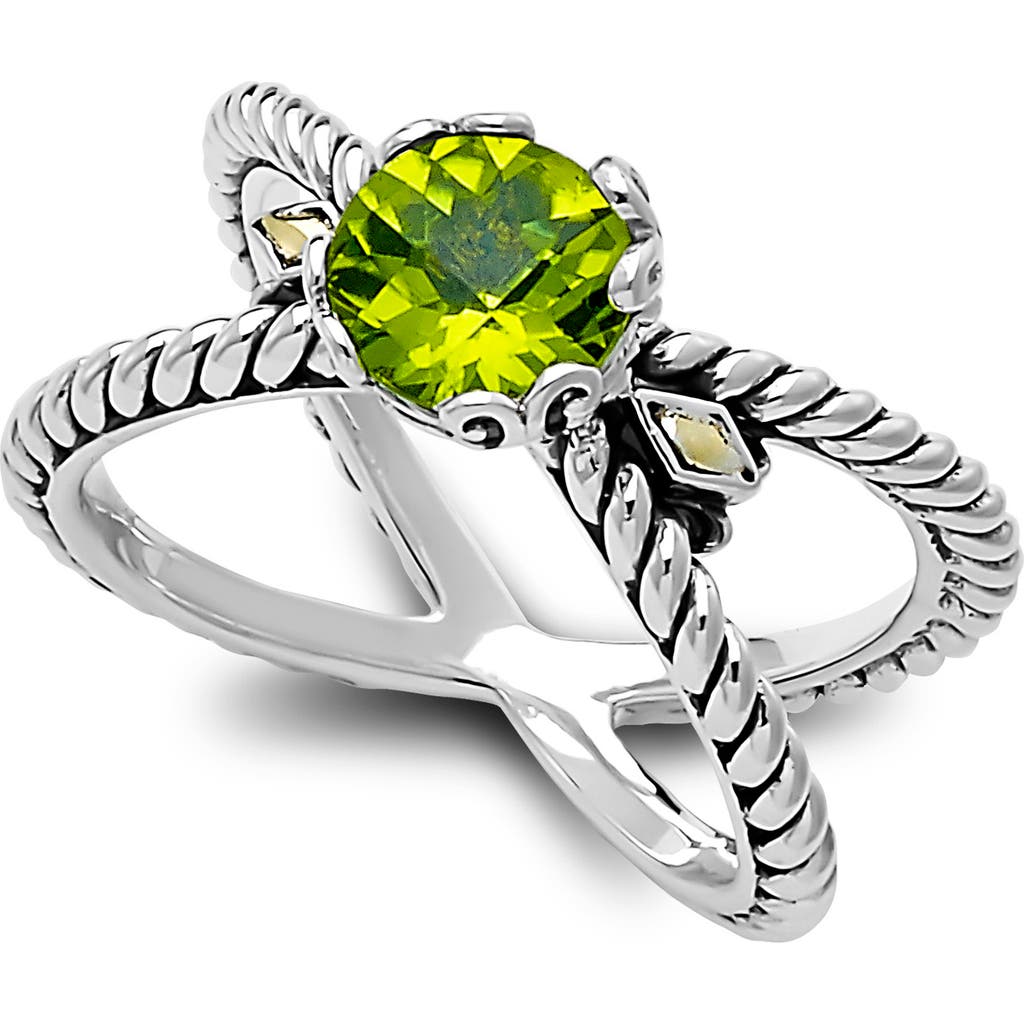 Samuel B. 18k & Silver 1.20 Ct. Tw. Peridot X Ring In Peridot Green