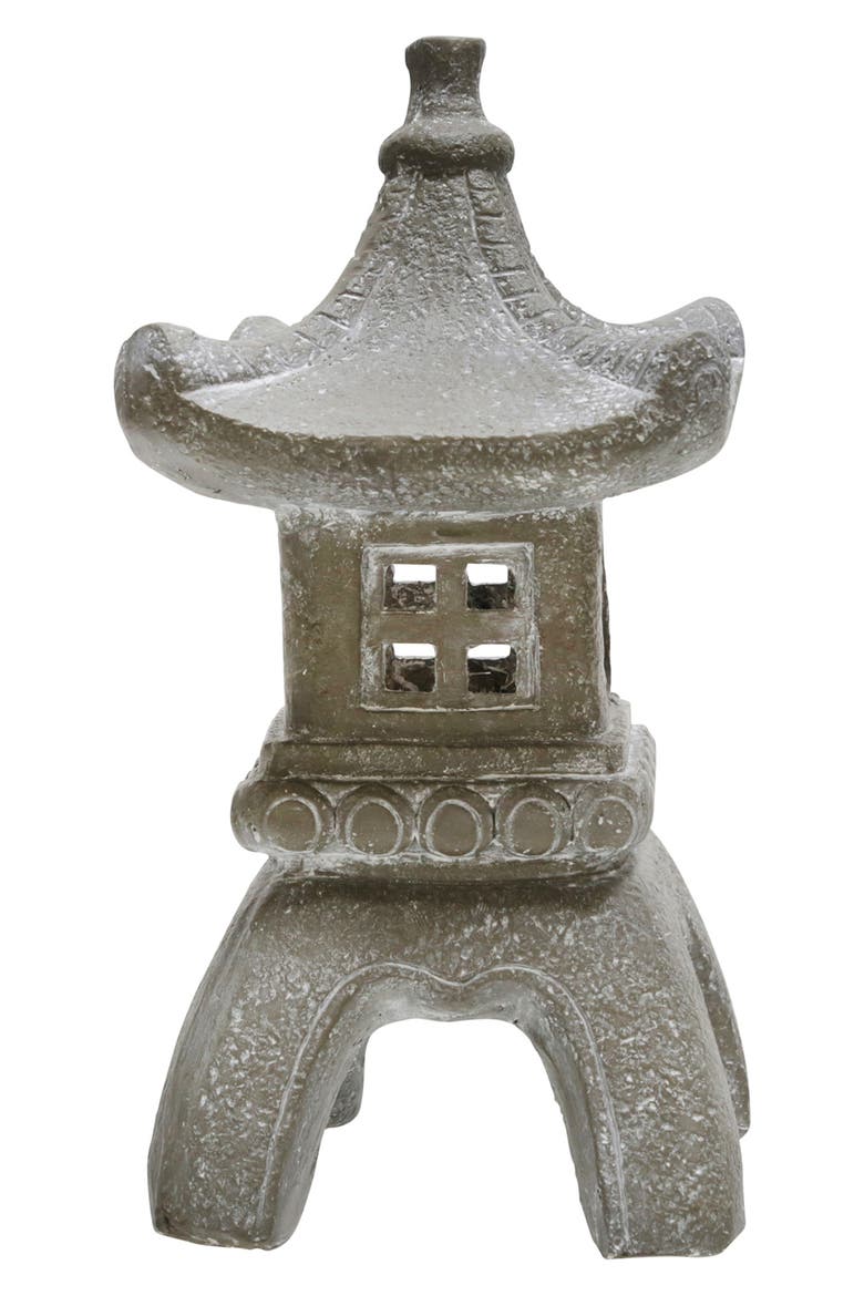 SAGEBROOK Gray Polyresin 16" Temple Lighthouse Decor, Main, color, GRAY