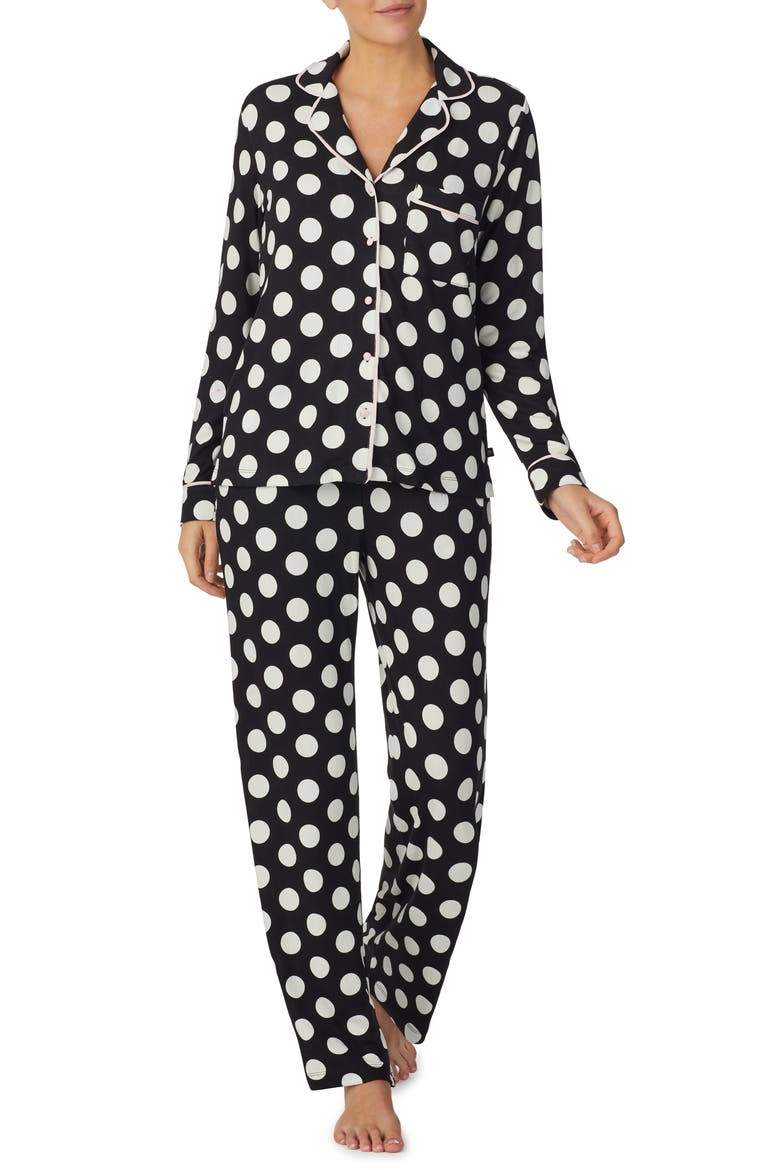 polka dot print pajamas, Main, color, BLACK DOT