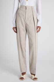 Bottega Veneta Pleated High Waist Tapered Trousers