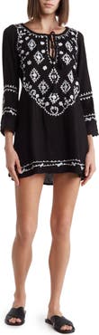 BOHO ME Embroidered Sequin Cover-Up Tunic