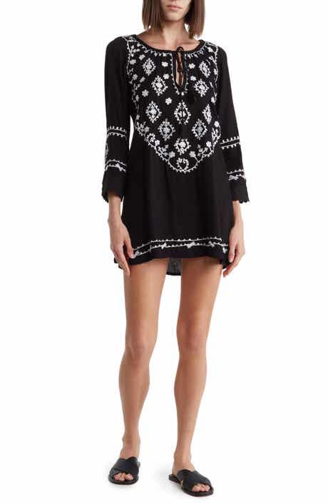 BOHO ME Embroidered Sequin Cover-Up Tunic