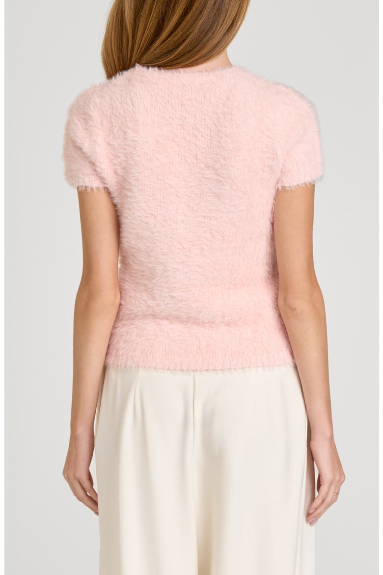 Hannah Short Sleeve Sweater, Alternate, color, TEA ROSE