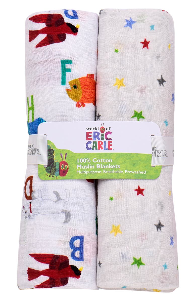 BABY STARTERS The Very Hungry Caterpillar Muslin Blanket, Main, color, Brown