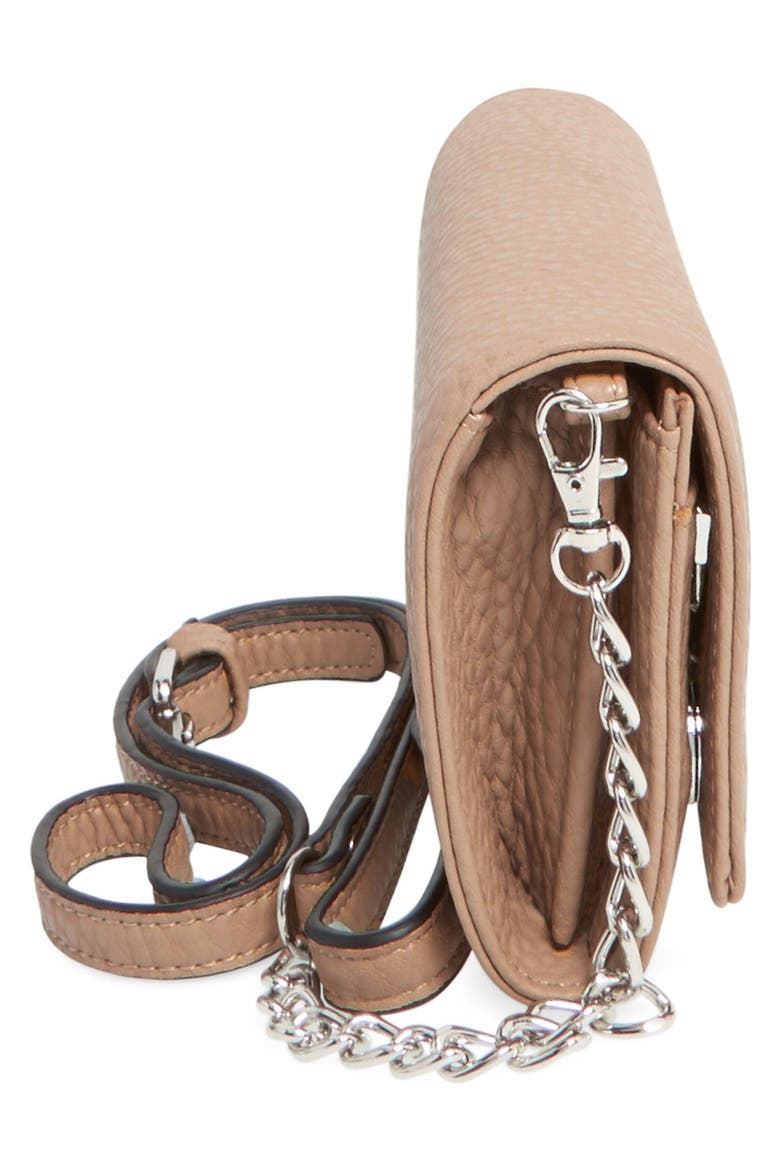 Faux Leather Wallet on a Chain, Alternate, color, CAMEL