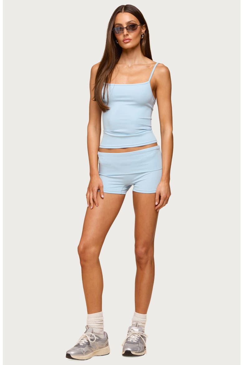 Soraia Foldover Bike Shorts, Alternate, color, LIGHT BLUE