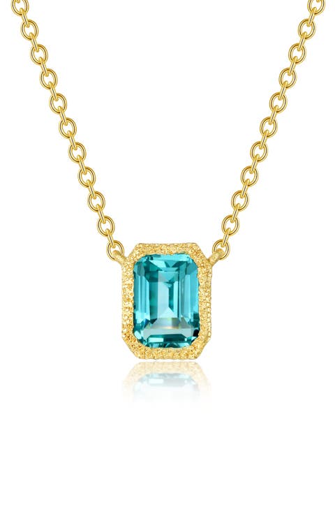 Fancy Lab Created Sapphire Pendant Necklace