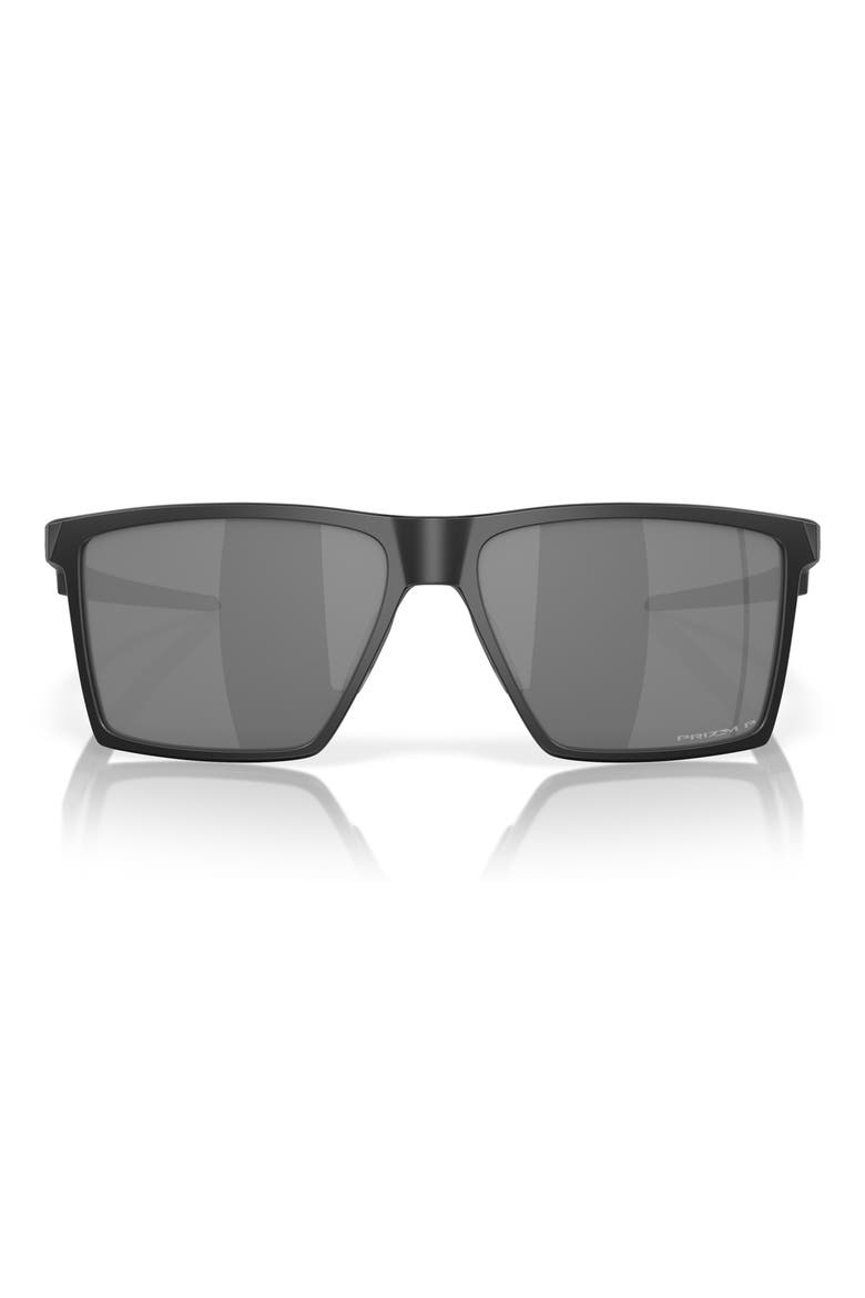 Futurity Sun 57mm Polarized Square Sunglasses, Main, color, SHINY BLACK